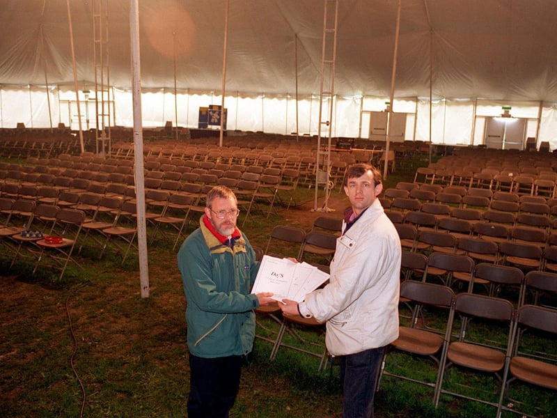 This 3,000 seater tent was put up on Soldiers' Field in Roundhay Park for a Christian crusade meeting.