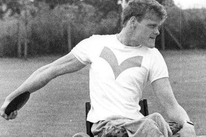John Sayles of Knottingley in a discus competition