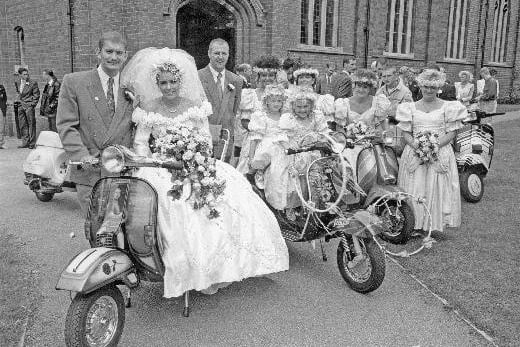 Mod wedding, complete with scooters