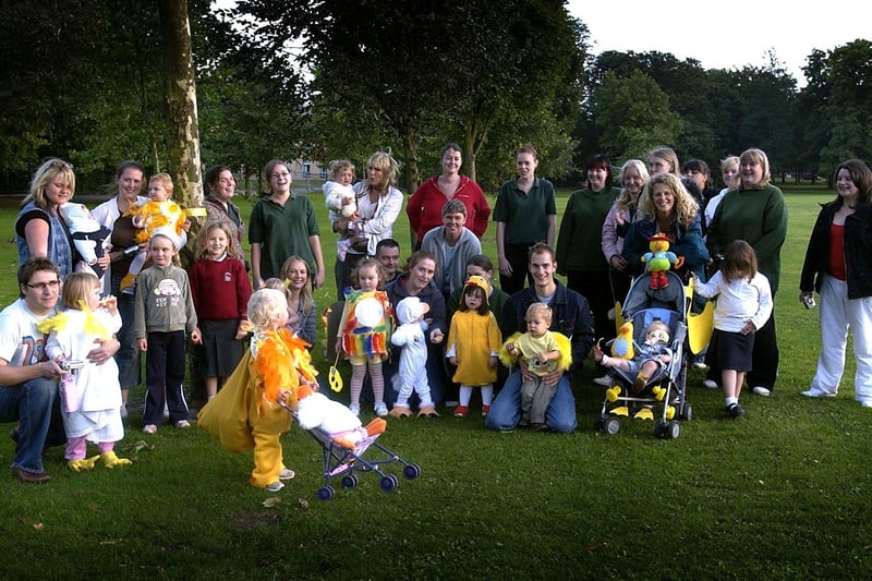 Staff, parents and children from Green Gables Day Nursery prepare for the Toddle Waddle on the Stray.