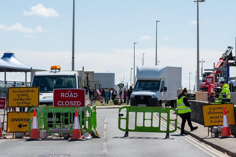 Road closures have been in place along the promenade from Rossall beach up to Anchorsholme since April 30 while filming takes place.