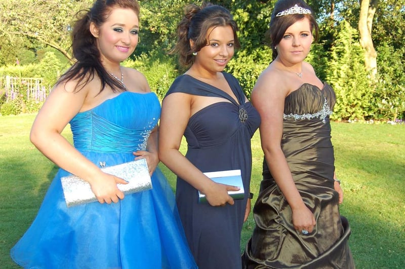 Grace, Ellie and Jodie dressed to impress at the Castleford High School prom in 2006.