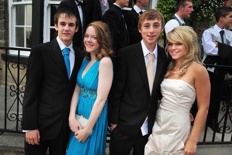Dean, Charlotte, Lewis and Sara smiled as they posed for this photo at the Kettlethorpe School prom at Pontefract's King's Croft Hotel in July 2010.