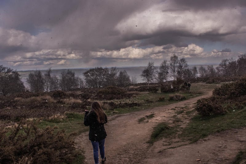 Hail stones at Otley Chevin, by Jeannette Wilson.
