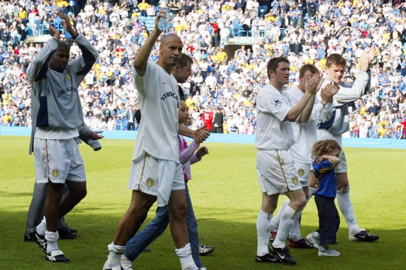 Th players applaud the Elland Road faithful for their support throughout the season.