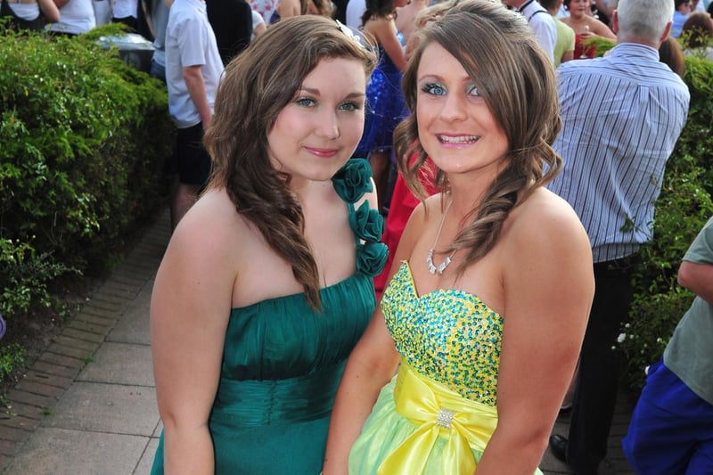 Zoe and Sophie made others green with envy in their incredible dresses at the Horbury School prom in June 2010.