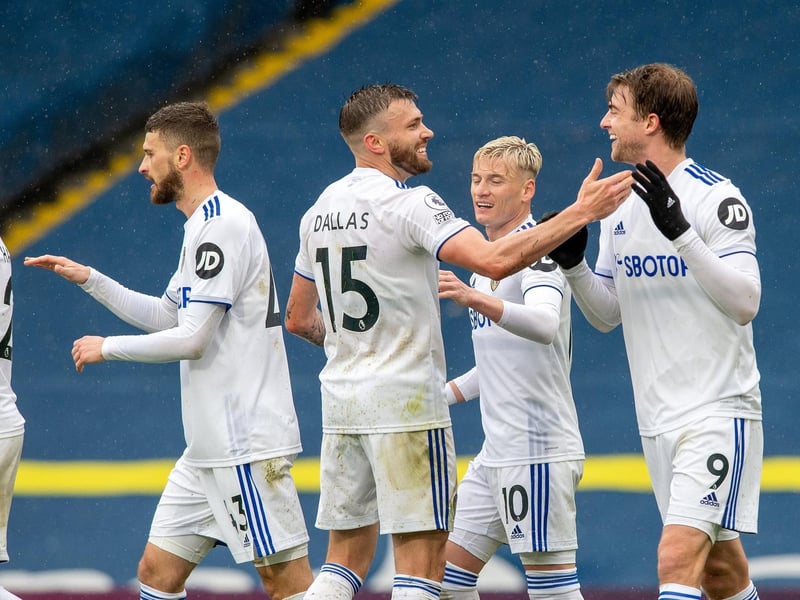 Bamford celebrates scoring what was his 15th goal of the season with Dallas. Picture by Bruce Rollinson.