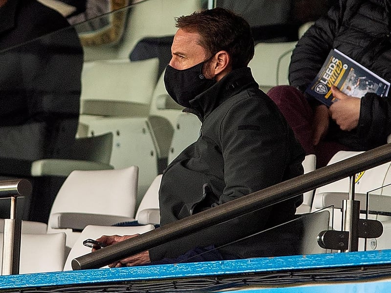 England boss Gareth Southgate looks on as Bamford excels in his bid for a place in the Three Lions Squad ahead of this summer's Euros. Picture by Bruce Rollinson.