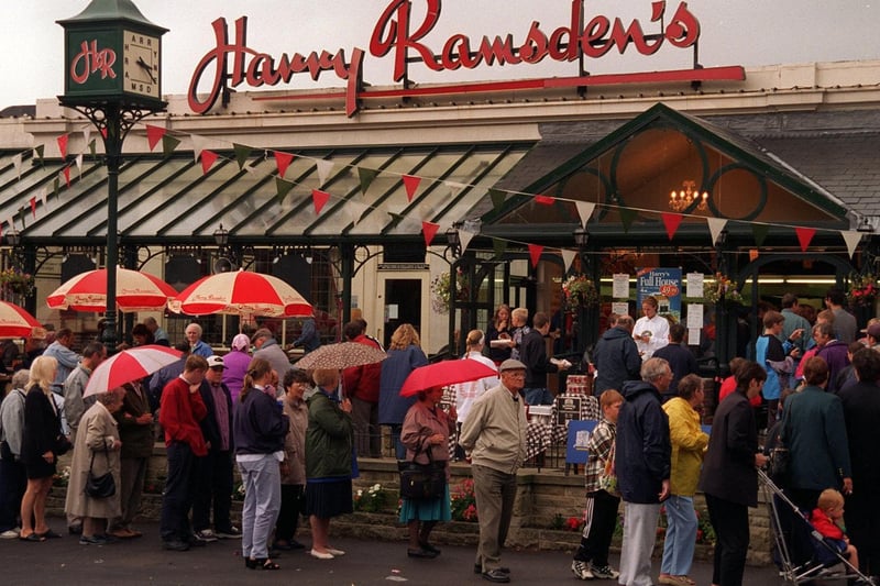 Not even the rain could deter people from queuing for their 50p fish and chips at Harry Ramsden's as part of a YEP Gala Day promotion.