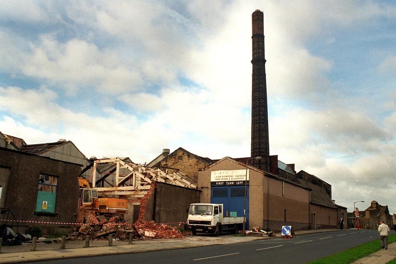 Demolition work hqad started on Busfield Dyeworks in Guiseley in September 1997.