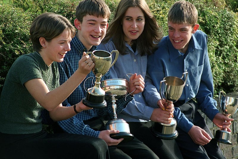 Top pupils at Guiseley School's prize winning ceremony in October 1997. Pictured, , from left, Claire Riley, Edward Davies, Diana Papaioannu and Christopher Busby.