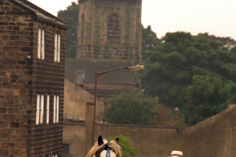 Terry Sandham of Aireborough Waste Traders out on the streets of Guiseley with his horse and cart in September 1997.