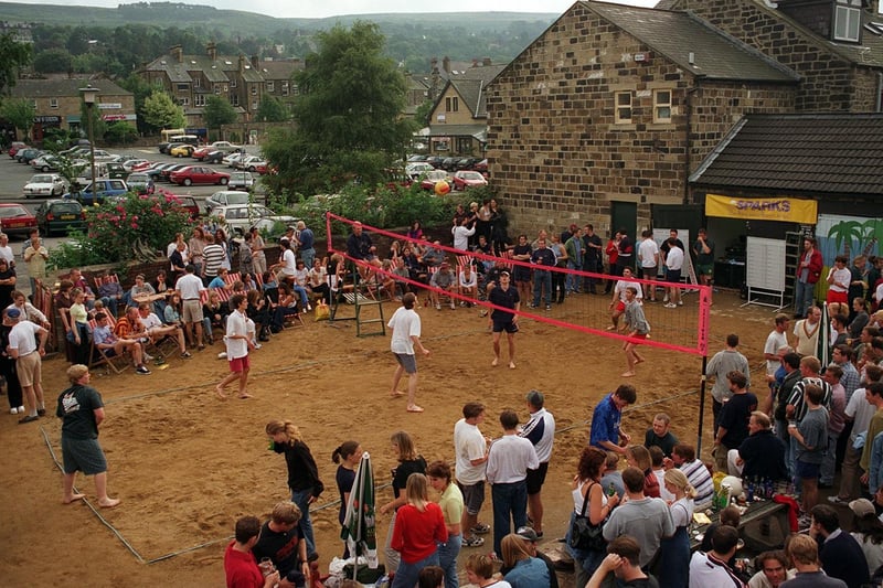 Beach volleyball was held at Ilkley's Rose and Crown pub in August 1997.