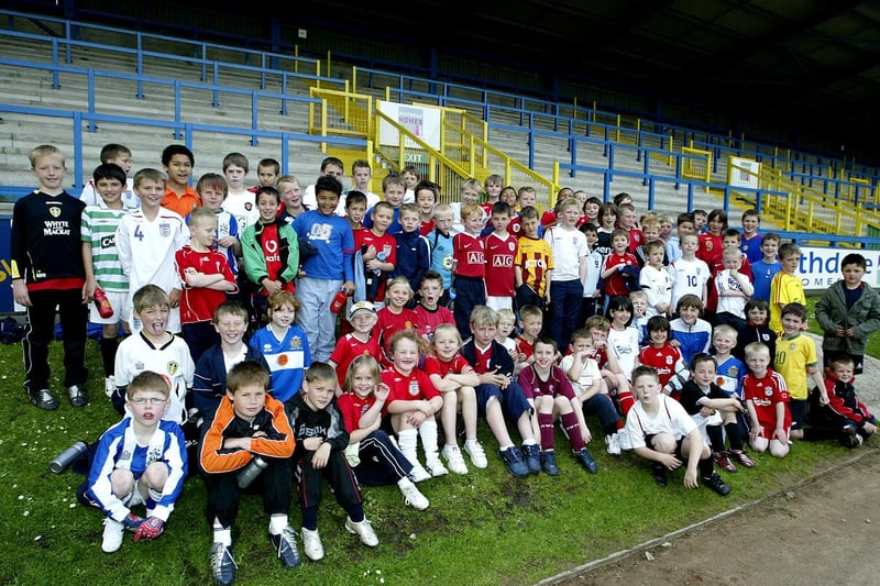 Children pictured at a community football event at the Shay in May 2007.