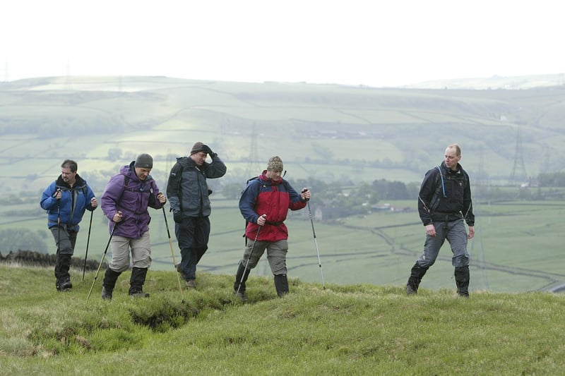 Competitors in the South Pennine Challenge on the moors above Baitings Reservoir in 2007.