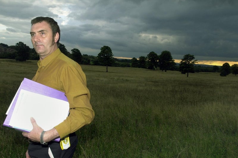 Primrose Valley Conservation Group chairman, Eric Chadwick, in a field near his house in Cross Gates which he was campaigning to save from development in August 2001.