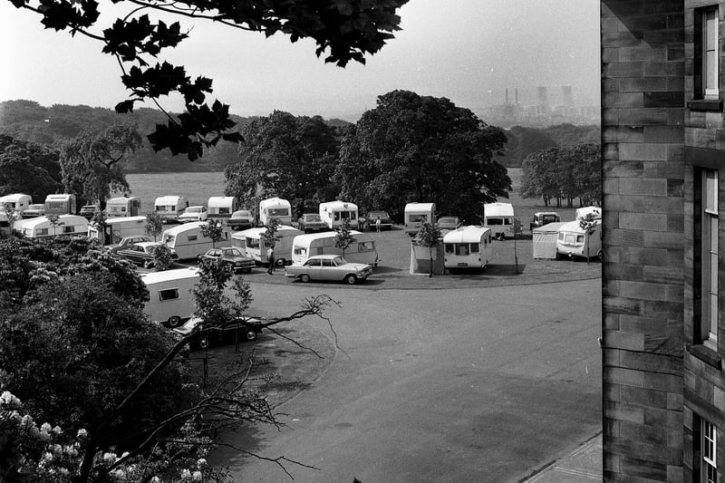 A meeting of the caravan club at Haigh Hall in the summer of 1969
