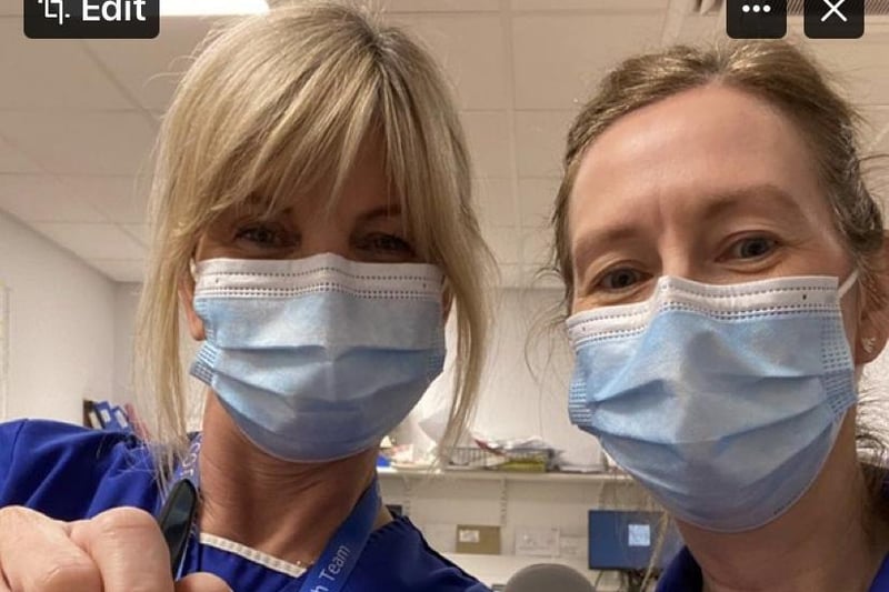 Helen Davies (left) of Burnley, a nurse in the critical care unit at the Royal Preston Hospital with her colleague Sheleen Armstrong