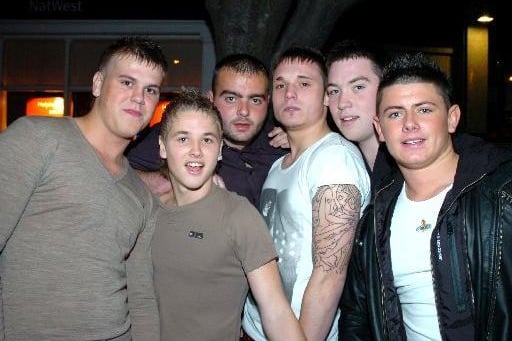 Danny, Jimmy, Nath, Ryan, Ben and Joe out on Danny's birthday in town