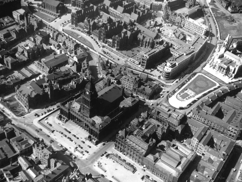 Leeds Town Hall from above,