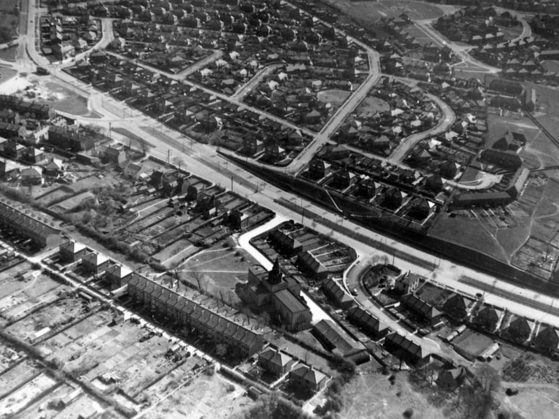 This ariel photo is of Halton with St Wilfrids Church in view.