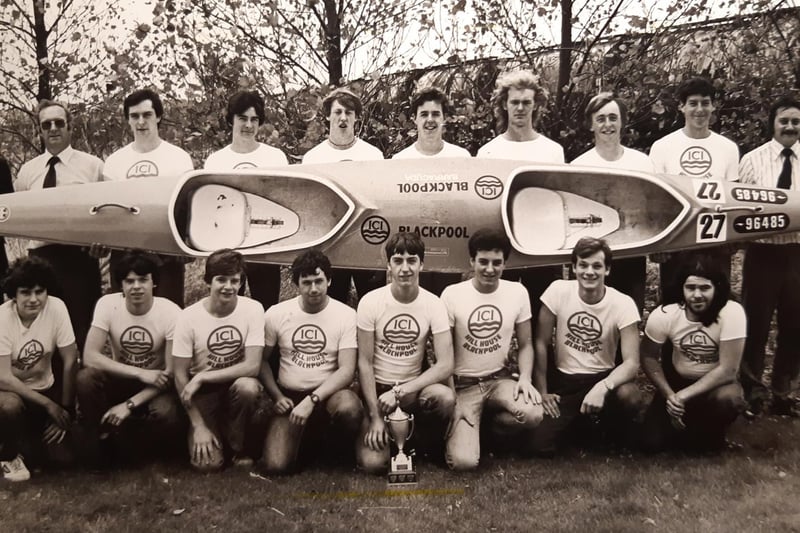 Staff apprentices at ICI who won the endeavour trophy on 1982