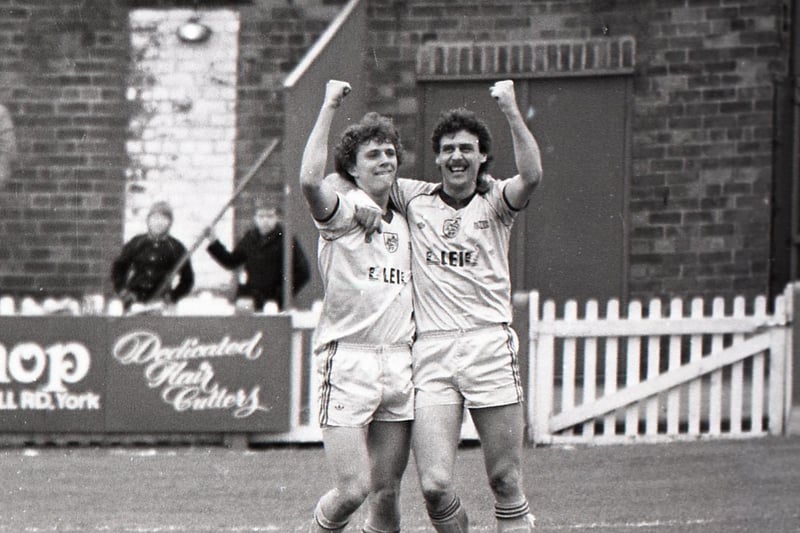 PNE's second shirt sponsor was insurance form LEI in the 1984/85 season, as seen here against York City.