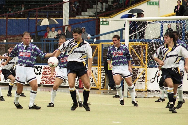 Coloroll became shirt sponsors in 1992 and first appeared on the 'zebra' kit.