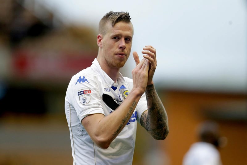Pontus Jansson applauds the travelling supporters following the Championship clash against Wolverhampton Wanderers at Molineux in October 2016.