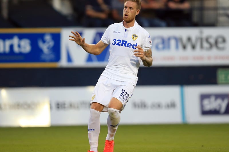 Pontus Jansson in action on his Leeds United debut against Luton Town in the EFL Cup in August 2016.