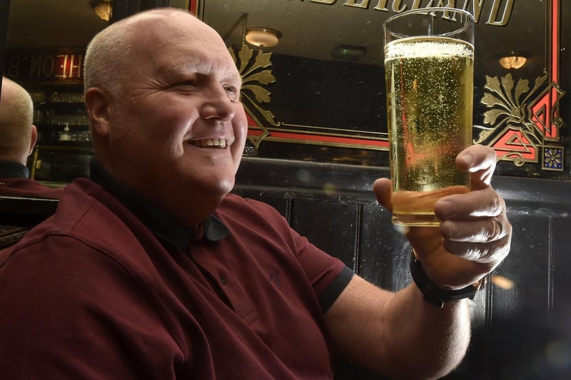 Martin Womersley enjoys his first pint inside a pub at Whitelocks, Leeds... Since lockdown that is! (photo: Steve Riding)