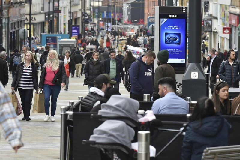 Plenty of people have been out shopping and socialising in Leeds (photo: Steve Riding)