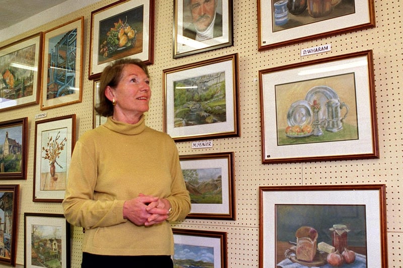 Horsforth Arts Show spring exhibition was being staged at the studio on Back Lane. Pictured is member Mary Shallcroft admiring some of the work.
