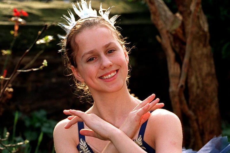 This is Julia Canning who was celebrating winning a place at the Royal Ballet School in March 1997.