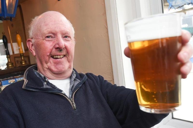 John Leebody enjoying a cold pint in The Brew Room. Pub-goers are now free to meet for a pint without being required to buy a substantial meal, but they must order, eat and drink while seated.