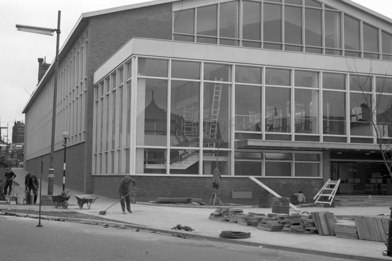 Wigan's new swimming pool gets the finishing touches in 1966.