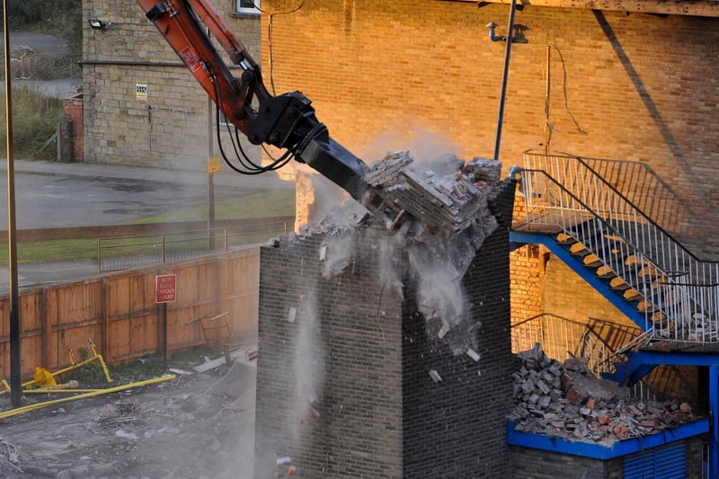 The chimney is demolished