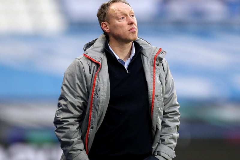Steve Cooper, Manager of Swansea City looks on during the Sky Bet Championship match between Huddersfield Town and Swansea City at John Smith's Stadium on February 20, 2021 in Huddersfield, England.
