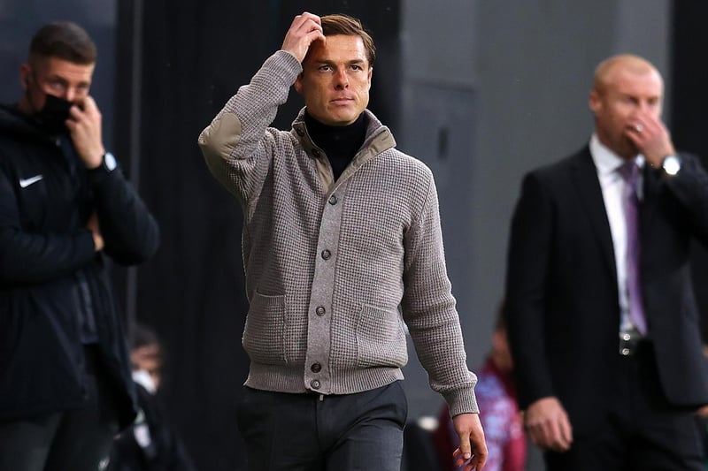 Scott Parker, Manager of Fulham reacts during the Premier League match between Fulham and Burnley at Craven Cottage on May 10, 2021 in London, England.
