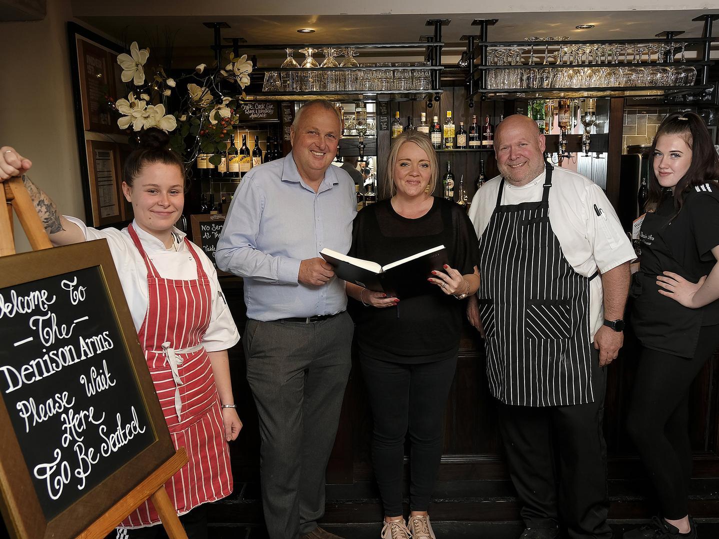 At The Denison Arms are, form left, Shannon Mcclymont, Chris and Zoe Flynn, Mike Squires and Codie Howarth.