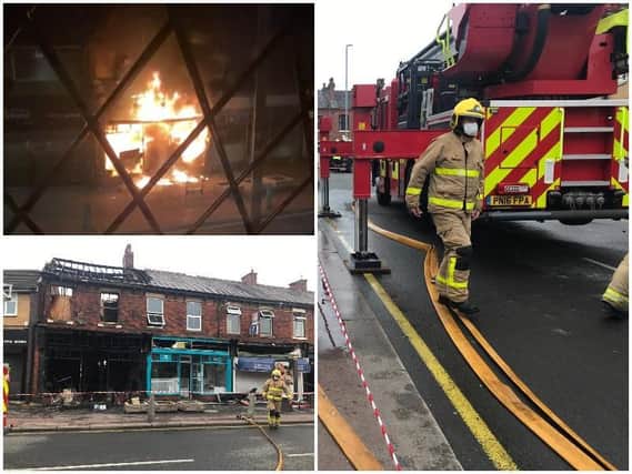Fire crews have been tackling a blaze at a shop in Leyland overnight.