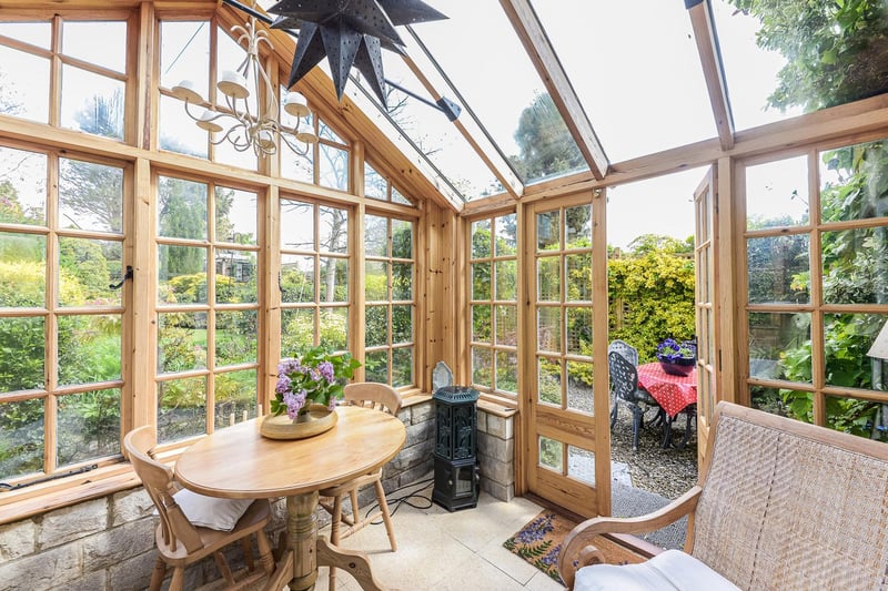 The timber frame conservatory.