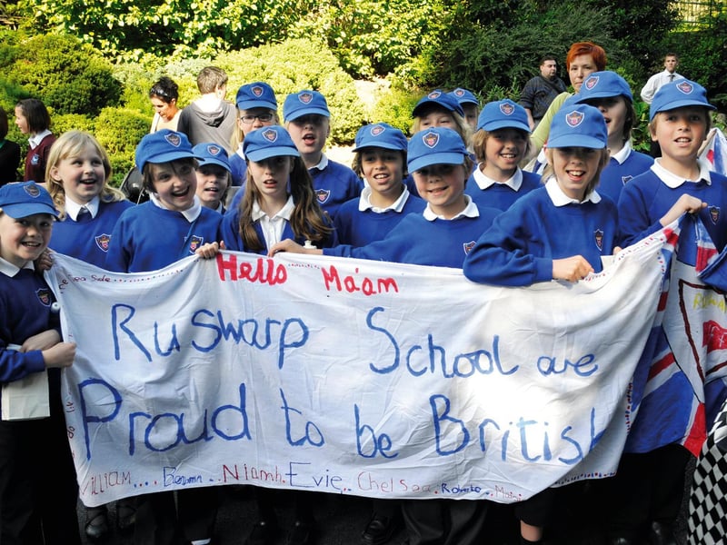 Children of Ruswarp School are excited to be in the crowd to see the Queen at Scarborough.