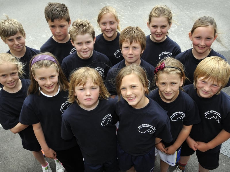 Making a splash is West Cliff Primary School swimming team.