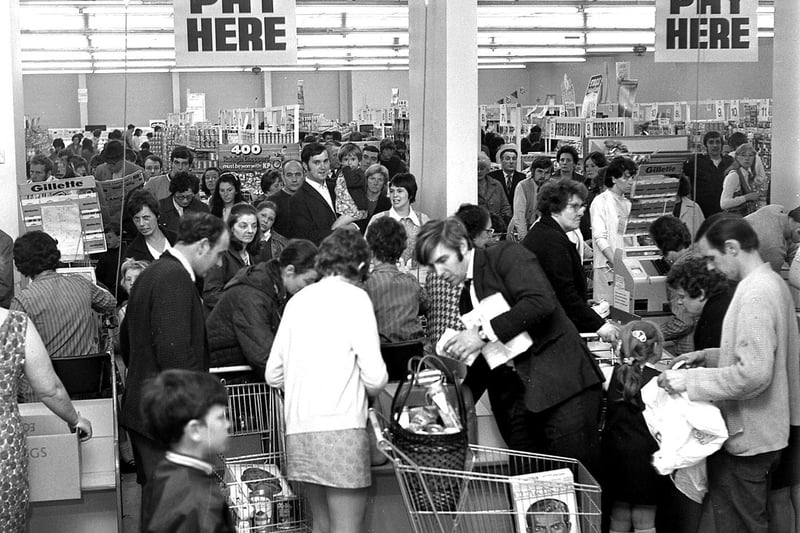 Late night shopping comes to Wigan Asda in May 1971