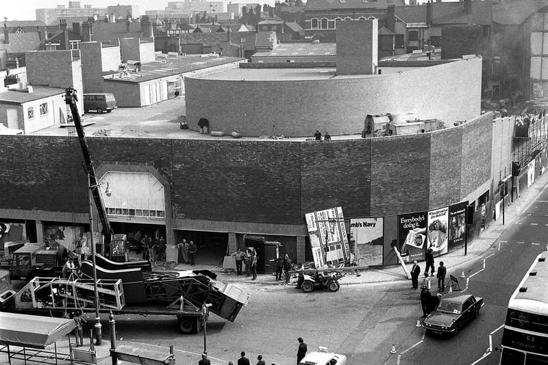 A view from Market Street  of the construction of The Galleries shopping centre in 1974