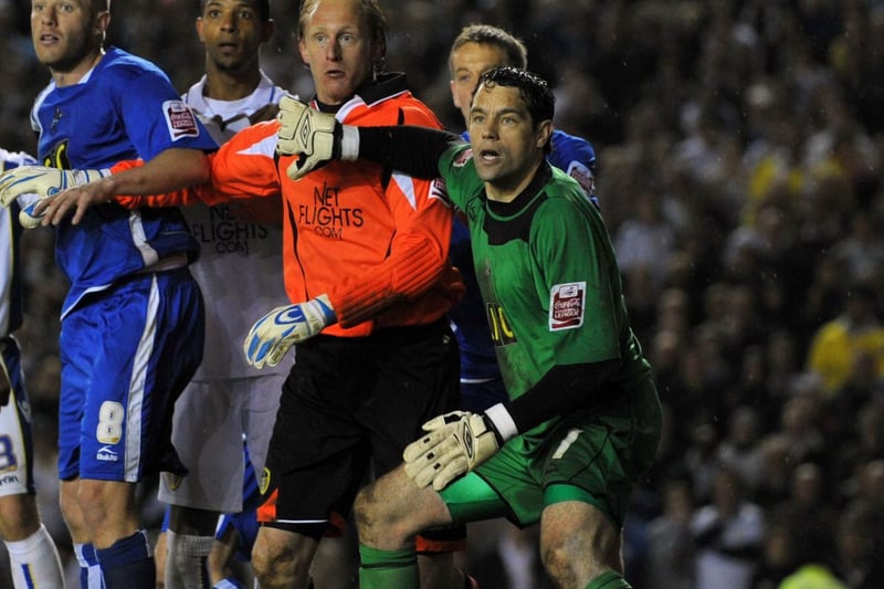 Leeds United goalkeeper Casper Ankergren joined the attack as Leeds pressed for a second goal.