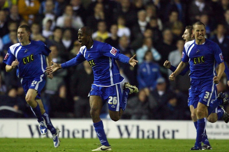 Millwall's Jimmy Abdou celebrates after scoring his goal.