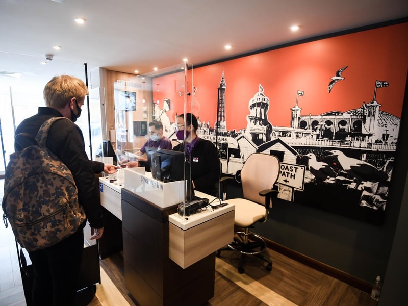 Blackpool Tower artwork can be seen in the reception of the hotel