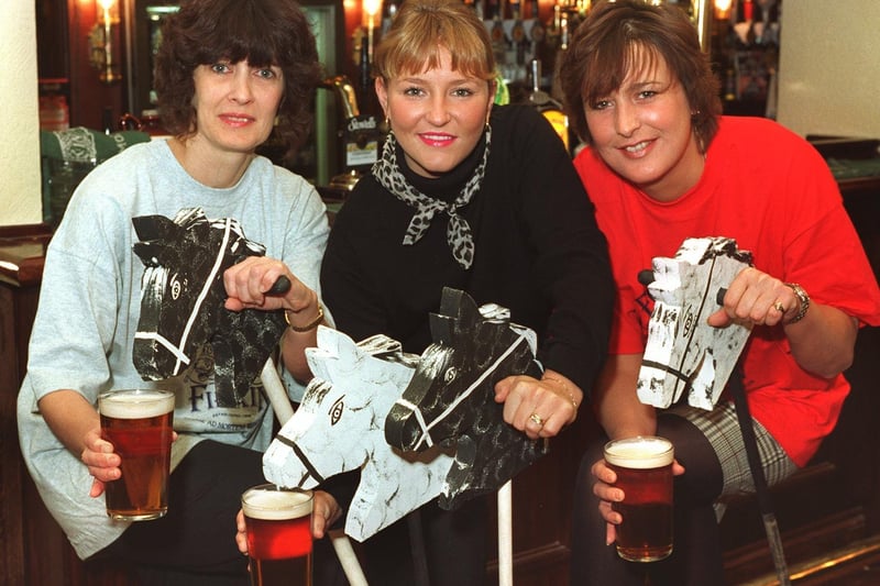 December 1996 and the Forehorse and Firkin  - formerly The White Horse - at Westgate in Wakefield was opened. Pictured is licencee Nove Watkinson (centre) with Julie Zasterpa (left) and assistant manager Samantha Croft (right).